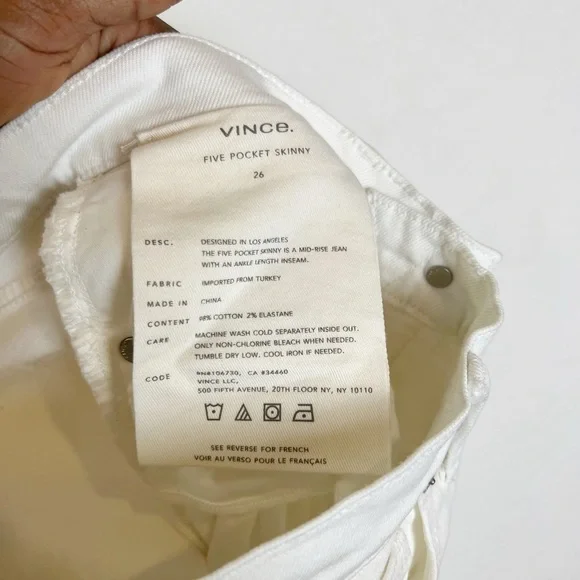 Vince 5 Pocket Skinny Jeans